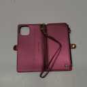 Defencase Compatible with iPhone 14 Pro Max Case Wallet with RFID Blocking Card Holder for Women Men, PU Leather Magnetic Snap Flip Zipper Strap Wallet Phone Case Fit for iPhone 14 Pro Max, Wine Red