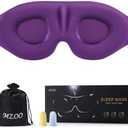 MZOO Sleep Eye Mask for Side Sleeper Men Women, Zero Eye Pressure 3D Sleeping Mask, Light Blocking Patented Design Night Blindfold, Soft Eye Shade Cover for Travel, Purple
