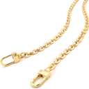 Oval Purse Chain Flat Gold Light Weight Crossbody Shoulder Strap Polished - (16" / 40cm)