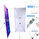 Adjustable X Banner Stand Fits Any Banner Size Width 23" to 32" and Height 63 Count Of 4