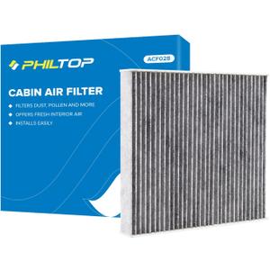 PHILTOP Cabin Air Filter w/Activated Carbon, Compatible with CF11643 Volkswagen Jetta, Tiguan, Atlas, Taos, Atlas Cross Sport, GTI, Golf, Golf Alltrack, Golf SportWagen, e-Golf, Golf R, Arteon