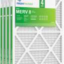 TRIGHTFILTERS 20x24x1 Air Filter 4 Pack, MERV 8 Pleated Dust Defense Air Filters Replacement Air Conditioner HVAC AC Furnace Filter, Durable and Lightweight