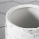Bathroom Wastebasket - Ceramic Decorative Trash Can (Marble Look)