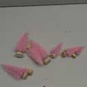 8 Pcs Artificial Mini Christmas Trees, Miniature Pine Trees Sisal Trees with Wood Base Tabletop Christmas Tree for Christmas Xmas Holiday New Year (Pink, 8 pcs)