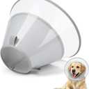 Dog Cone Collar with Soft Padding to Stop Licking, Elizabeth Recovery Collar After Surgery for Large Medium Small Dogs, Comfortable Pet Head Cone Alternative for Neutering Spay Injury (L(Depth: 9.8, Girth:12-18), Light Grey)