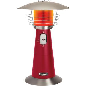 Cuisinart Portable Tabletop Patio Heater, 11,000 BTU Outdoor Propane Heater with Safety Tilt Switch and Adjustable Heat, Burner Screen Guard, 30 sq. Foot Heat Range, Red