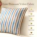 Dorachic Striped Brown Pillow Covers, Mid Century Modern Throw Pillows 18x18, Velvet Accent Pillows for Bed Couch