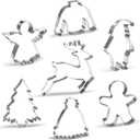 Large Christmas Cookie Cutter Set - 7 Piece - Stainless Steel