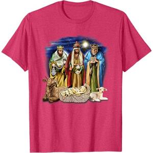 Three Kings Shirt Nativity Scene Christmas story Tres Reyes T-Shirt, XS