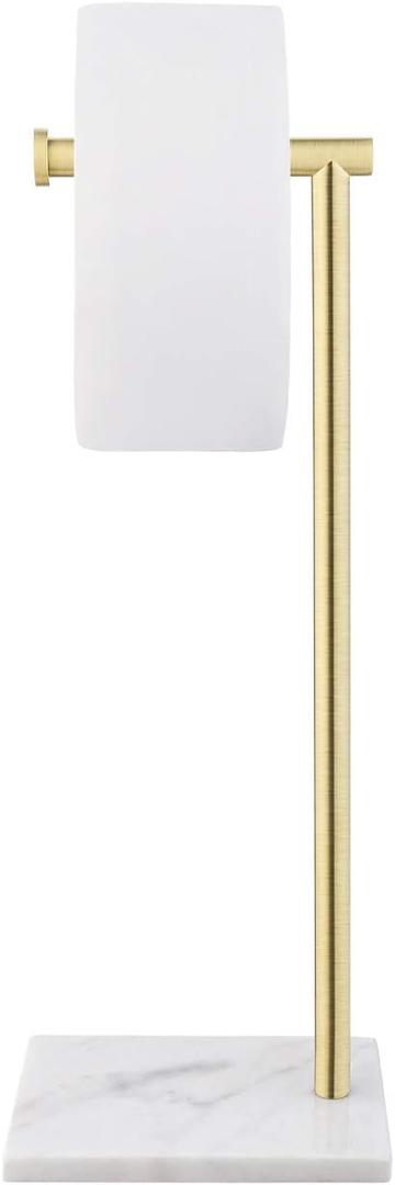 KES Natural Marble Free Standing Toilet Paper Holder Stand Bathroom Tissue Roll Holder SUS304 Stainless Steel Brushed Gold Finish, BPH285S1-BZ (Brushed Gold)