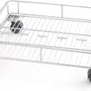 MSR Imports Expandable Rolling Metal Storage Basket-Home and Kitchen Storage Solution,Silver
