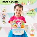 6 Pcs My First Easter Basket Plush Playset, Baby Easter Baskets for Kids Already Filled with Bunny Chick Egg Carrot, Easter Toys & Gifts for Baby Toddler Kids Boys & Girls
