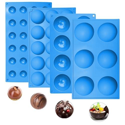 Sidosir Christmas Semi Sphere Hot Cocoa Bomb Silicone Mold for Cake, Half Sphere Silicone Baking Non-Stick Molds for Hot Bomb Chocolates, Christmas Decorations