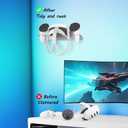 VR Wall Mount for Meta Oculus Quest 3S/Quest 3/Quest 2/Quest Pro/Rift-S/Vision Pro Headset & Controllers, Aluminum VR Wall Holder with 2 Storage Way, Desk Space Saving & Stable VR Stand, Silver