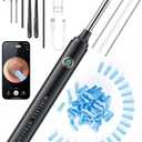 Ear Wax Removal Tool Camera - Ear Cleaner with 1080P HD Camera, FSA HSA Store Eligible, Otoscope with Light, Earwax Removal Kit with 50 Replacement Tips for iPhone, iPad, Android Phones (Black)