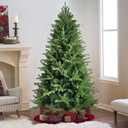 6.5FT Faux Christmas Tree with 1100 PE Branch Tips and 742 Branch Tips,Metal Hinge and Metal Foldable Base for Home,Lobby,Office,Party Decoration