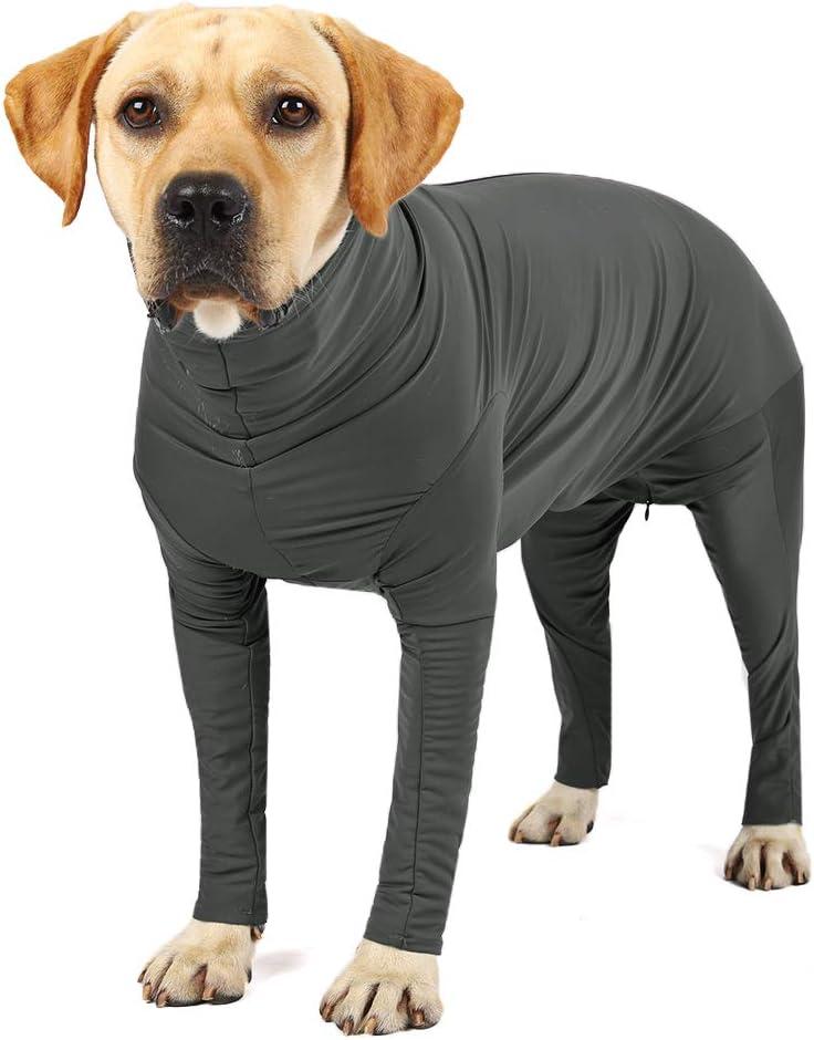 Etdane Recovery Suit for Dogs Surgery Suit Female Spay Dog Surgical Recovery Suit Male Dog Onesie for Surgery Female Anti Licking Wounds Dog Shedding Suit Grey/X-Large