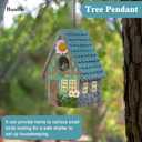 Bird Houses for Outside, Resin Bird House with Hang Chain, Decorative Bird Cage, Outdoor Garden Decor for Hummingbird, Bluebird, Cardinal and Other Bird