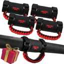 Badass Moto UTV Grab Handles Roll Bar Pack of 4, RZR Passenger Grab Handle Grips Fits Polaris Ranger, Mule, Teryx, CFMoto, Yamaha, Honda Pioneer, Can Am SxS, ATV Accessories Red Paracord