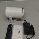 Magcubic 2025 Upgraded Mini Projector 4K support with WiFi 6 and Bluetooth 5.4, 5w Soundbase Speaker, Portable Projecteur with Auto Vertical Keystone 180 Rotatable Lens Cap for Movie Home HY300Pro+ (Pure White)