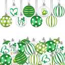 Libima 40 Pcs Hanging Ball Decor Ornament for St. Patrick's Day Mardi Gras Ball Decorations for Party Shelf Decor(Shamrock)