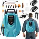 Battery Powered Backpack Sprayer 3.2 Gallon - 2x2500mAh Battery Garden Sprayer with 7 Nozzles & Telescopic Wand, Electric Backpack Weed Sprayer for Yard, Lawn and Garden