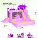 Outfunny Inflatable Bounce House, Kids Bouncy House for Girls 3-12 with Slide, Outdoor & Indoor, 450W Blower - Purple, Large