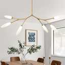 Modern 6-Light Chandelier Elegance Sputnik Chandeliers for Dining Room L50 Large Glass Chandelier Adjustable Branch Pendant Light Fixture for Living Room Kitchen Bedroom