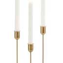 Candlestick Holders, Taper Candle Holders Set of 3, Gold Vintage Candle Sticks Holder Decor for Table Centerpiece, Fireplace Mantel, Weddings & Housewarming Décor with Gift Box
