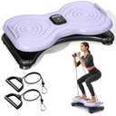 2025 New Waist Twister Machine Exercise,Waist Twister Fitness Tool with LCD Display& Resistance Bands for Core Exercise,300LB Home Gym Equipment for Slim Waist & Belly Fat Purple
