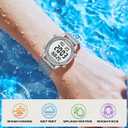 Women's Step Counter Pedometer Watch with Stainless Steel Bracelet, Stylish Design, No App, No Charging Needed for Step, Calorie, Distance, Alarm, Countdown TimerTU-2401