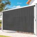 Outdoor Roller Shades for Patio, Gray 10' W x 8' H Cordless Patio Shades Roll Up Outdoor Blinds with Splicing Design, 90% UV Protection for Porch Gazebo Pergola