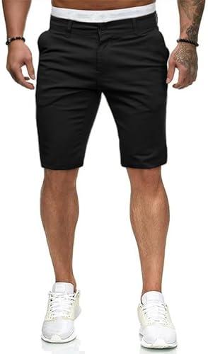 HUNGSON Men's Slim Fit Shorts Stretch Chino Short Pants 30