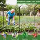 4 Pack Metal Detachable Raspberry & Grape Vine Trellis for Climbing Plants, Heavy-Duty 7 Ft Tall Large Vineyard Trellis Support, Sturdy Garden Stakes for Outdoor Raised Beds Vegetables Fruits Flowers