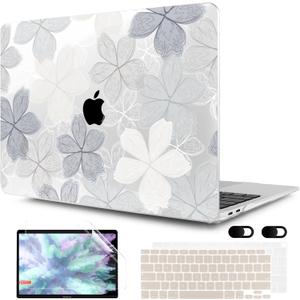MEEgoodo for MacBook Air 13 inch Case 2021 2020 2019 2018 Released A2337 M1 A2179 A1932 with Touch ID, Plastic Hard Shell & Keyboard Cover Compatible with MacBook Air 13.3, Multicolored Roses