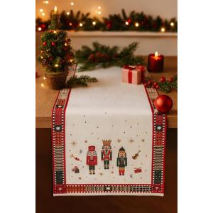 Folkulture Christmas Table Runner 90 Inches Long  Nutcracker Magic 100% Cotton Red Plaid Boho for Dining Table | Rustic Holiday Table Dcor for Indoor Xmas Decorations & Home Styling