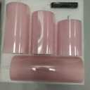 LUSHARBOR Flameless Candles, 4 Pack Battery Operated Candles with Remote, Real Wax LED Fake Candles with Timer Flickering for Christmas Wedding Home Party D3 H 5" 6" 7" 9" Pink