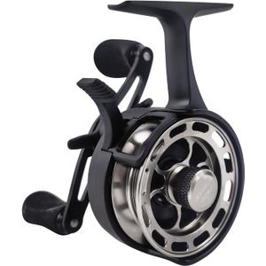 Ice Fishing Reels 3.2:1 Gear Ratio Ultra Smooth 3+1Ball Bearings Strength CNC-machined Aluminum Inline Ice Fishing Reel with Left/Right Hand Retrieve