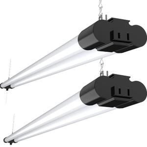 Sunco LED Shop Lights for Workshop 4FT, Linkable Garage Lighting, 4500 LM, 40W (150W Equivalent), 6000K Daylight Deluxe, Surface + Suspension Mount, 48 Inch Integrated Fixture, Black 2 Pack