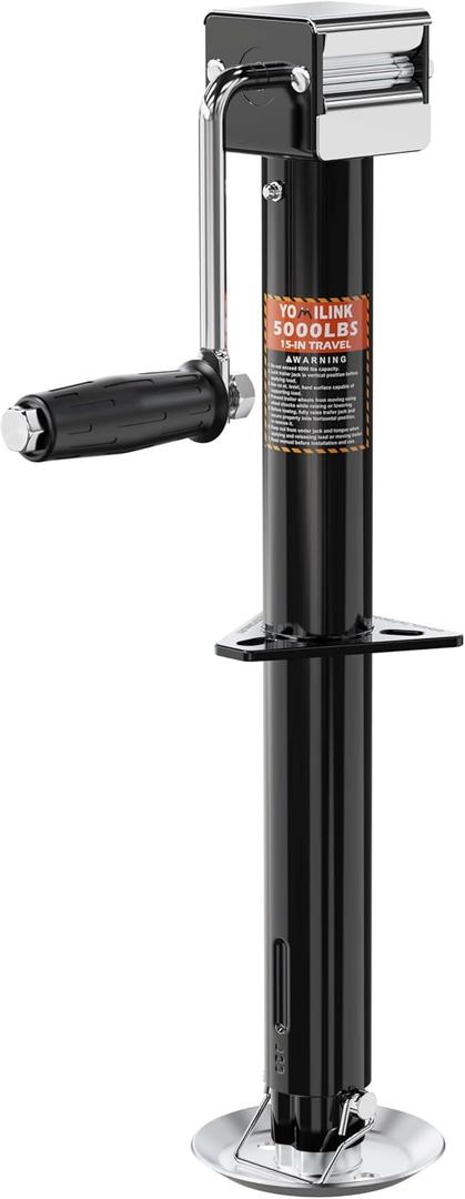 YOMILINK 5000 lbs A-Frame Trailer Jack, 15" Lift, Adjustable 5-Level Drop Leg, 5K Jack for RV Trailer Boat