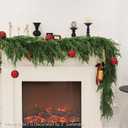 15FT Christmas Garland Norfolk Pine Garland Real Touch Artificial Greenery Garland for Mantle Fireplace Table Indoor Outdoor Holiday Decortions (Dark Green)