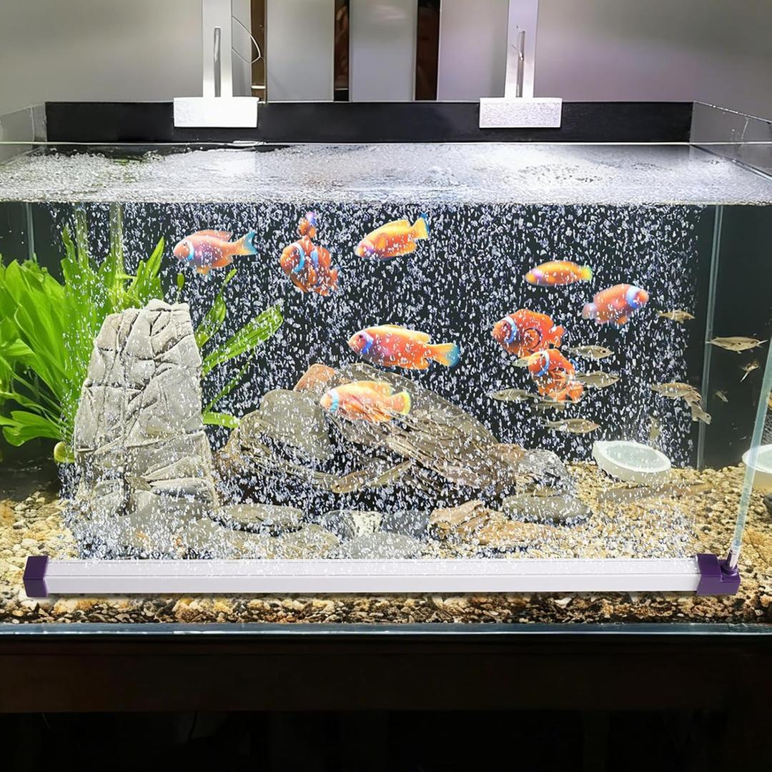 Aquarium Bubbler Air Bubble Wall for Fish Tank Quiet High Dissolved Oxygen Diffuser Easy Installation Air Stones Aquariums Kit for Freshwater & Saltwater Bubbler Decorations(13.8inch)