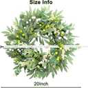 Door Wreath Green Eucalyptus for Front Door Wreaths Spring Summer Olive Wreath Artificial Leaves Mixed Berry Wreaths for All Season Home Farmhouse Porch Year Round Outdoor Wall Decorating,18-20 Inch