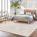 Pauwer 8x10 Washable Area Rugs for Living Room Modern Beige Solid Color Soft Fluffy Rugs for Bedroom Non Slip Boho Accent Indoor Mat Floor Carpet Cover for Kids Room Dining Room Kitchen Office