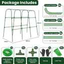 OTOSUNNY Garden Trellis for Climbing Plants Outdoor, Cucumber Trellis for Raised Bed Garden, Arch Trellis Support for Cucumbers Tomatoes Beans Peas, 50x48 inch, Metal Trellis with Netting, Green