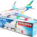 Airplane Toy with Bump and Go, Kids Airplane Toys Flashing Lights and Sound, Realistic Model Plane for Boys and Girls Ages 3-12, Birthday Gifts (Blue)
