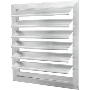 PATIKIL 14x14 Inch Aluminum Vent Cover, Louver Shutter Exhaust Fan Louvered Vent Automatic Gravity Square Grill Self-Closing Vent Cover for Greenhouse Industrial Exhaust HVAC System (Silver)