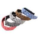 2 x LOVNFC Knotted Headbands for Women - 5PCS No Slip Fashion Hair Bands, Soft Elastic Leopard Print Head Accessories for Girls, Women (Mixed Colors C)