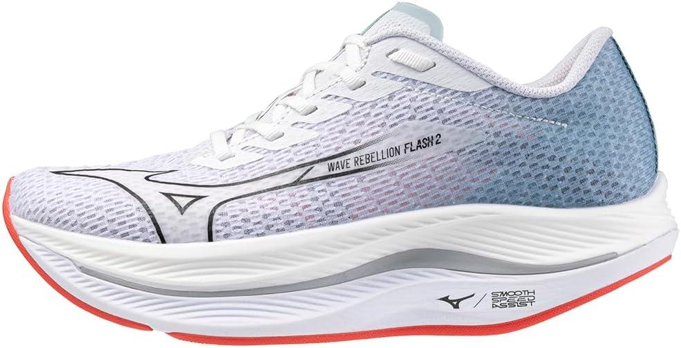 Mizuno Womens Wave Rebellion Flash 2 (8, White/Black)