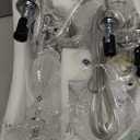 PAPAYA Plugin 5 Light Crystal Hanging Pendant Lights Acrylic Chandelier with Clear Cord & On/Off Switch H19 D19.7 for Kitchen Island Girls' Room Dining Area Laundry Pavilion